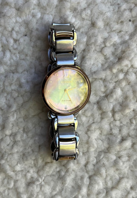 For Parts/Repair -Citizen Ladies EM0926-55Y Two Tone Eco-Drive SS Watch MOP Dial