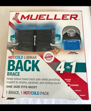 Mueller 4-in-1 Hot/Cold Lumbar Back Brace w/ Reusable Pack, One Size