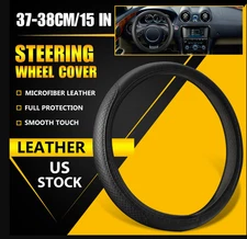 Universal Car Steering Wheel Cover Accessories PU Leather Auto Non-slip 15"/38cm