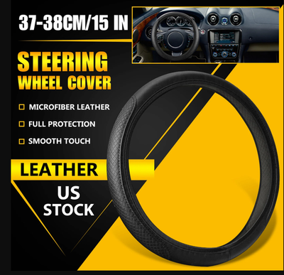 #ad #ad Universal Car Steering Wheel Cover Accessories PU Leather Auto Non slip 15quot; 38cm $55.00