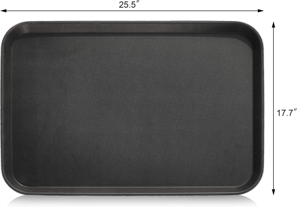 Black Non-Slip Restaurant Tray, 18x26 - Image 4 of 4