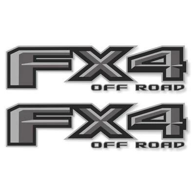 GOLD HOOK Ford F150 Decal Sticker Set: FX4 Off Road Truck Bedside - Super Duty Gray Met...