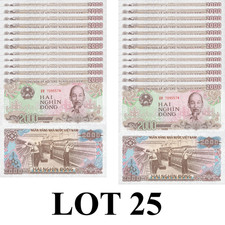 Viet Nam Vietnam 2000 Dong 1988 P 107a(2) UNC 1/4 Bundle  Lot 25 pcs