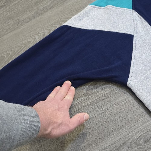 Vintage 80er 90er Pony weiches Sweatshirt Pullover Logo Rundhals grau türkis blau Gr. XL - Bild 14 von 16