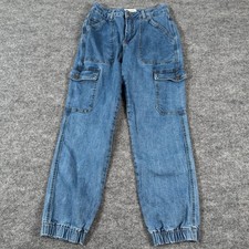 Vintage Y2K Baggy Cargo Jeans Sz3 26X25 Jogger Trendy 90s Relaxed Skater Utility