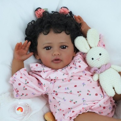 Black Reborn Baby Doll - 18 Inch Realistic African American Girl, Looking Rea...