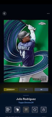 Topps Bunt Chrome '24 Julio Rodriguez Green Strokes Legendary DIGITAL