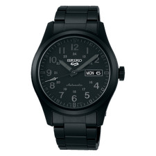 Image of Seiko 5 Sports Men's Automatic Watch Black Dial Black Strap SRPJ09K1
