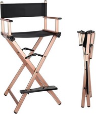 Aluminum Folding Directors Chair Makeup Chair, 30" Seat Height Camping Directors