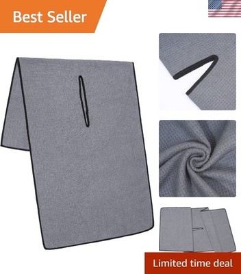 Pro Tour Caddy Towel | 17  x 40  with 8  Center Slit |  Microfiber Waffle Tex...
