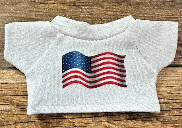 Tee Shirt 15-17cm Patriotic Usa Flag Stars Stripes Wavy