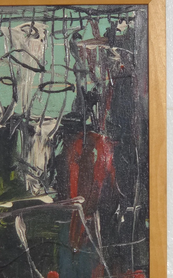 JEAN MICHEL BASQUIAT ACRÍLICO SOBRE LIENZO 1982 CON MARCO EN BUEN ESTADO Foto 3 de 4