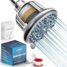 Shower Head Filter For Hard Water   7 Settings High Pressure Filtered Shower