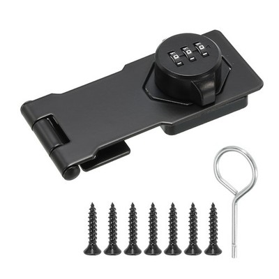 Cabinet Combination Lock, Three Holes with 3 Digit Password for Cabinet, Black