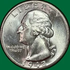 1942-S Washington Quarter Silver Brilliant Uncirculated BU Coin #40524