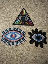 3x Eye Iron/sew On Patches.