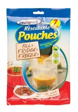 Sealapack Resealable Food Soup Bag Pouches Pack Of 7 Fill Fridge Freeze 1L Bag