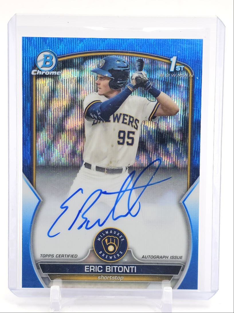 ERIC BITONTI 2023 BOWMAN CHROME DRAFT 1ST BLUE WAVE AUTO /150 Q4854