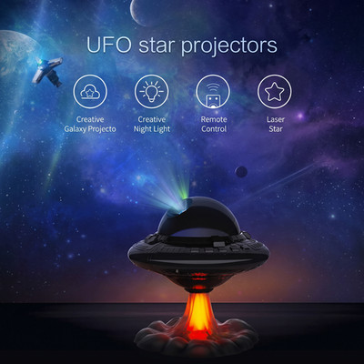 UFO Star Projector Galaxy Light LED Nebula Night Light Remote Gaming Room Decor