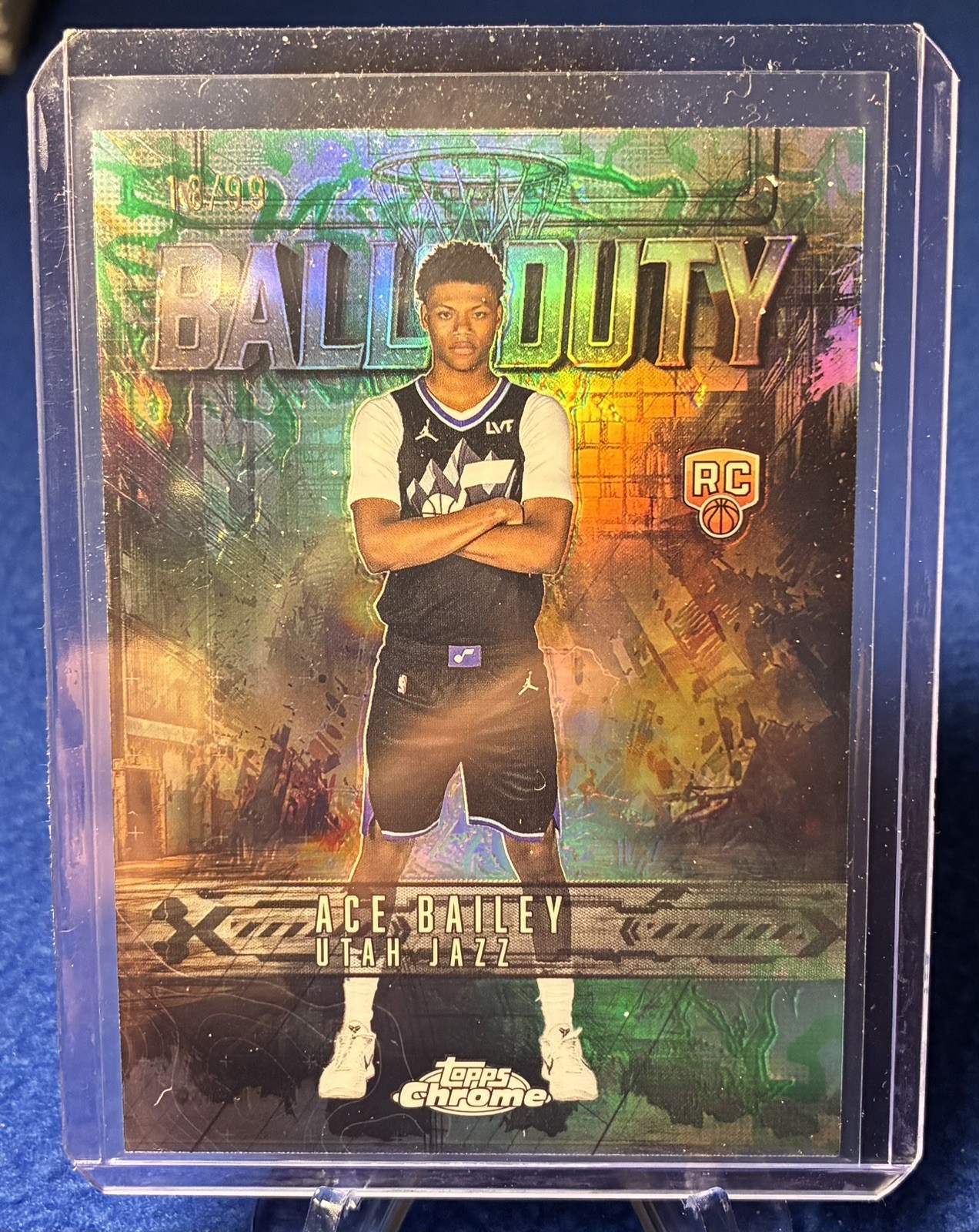 2025-26 Topps Chrome Ace Bailey /99 Ball of Duty Green Refractor Rookie #BD-24