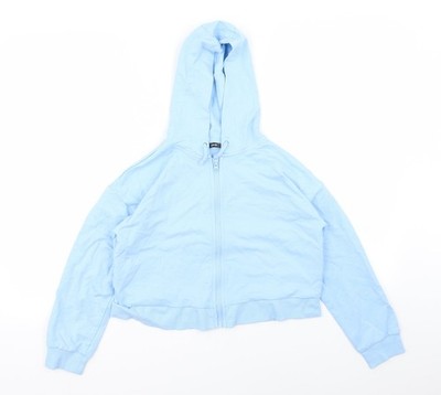 Asda George Mädchen Pullover blau durchgehender Reißverschluss Größe 9-10 Jahre