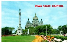 Iowa State Capitol Des Moines Vintage Postcard Monument Gardens