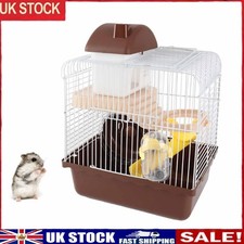 2 Tier Large Hamster Cage with High Chassis – Spacious Small Pet Habitat Brown