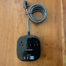 Flat Plug Power Strip, 5Ft Flat Extension Cord - 3 Outlets 4 USB Ports 2 USB...