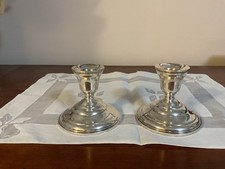 Set of 2  #80 Sterling Silver Weighted 3" tall Candlesticks 