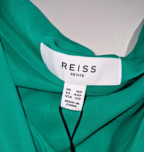 New Reiss Green Zaria Off-Shoulder Bodycon Midi Dress Size 16P EU 44P US 12 P - Picture 11 of 11