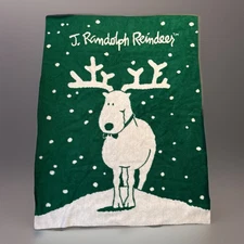 Crown Crafts Christmas Blanket J Randolph Reindeer Cathy Heck Vintage 1986 60x80