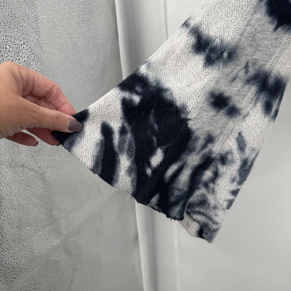 Espléndida Sudadera Para Mujer S Gris Azul Marino Tie Dye Manga Campana Recortada Hippy Informal Foto 3 de 4