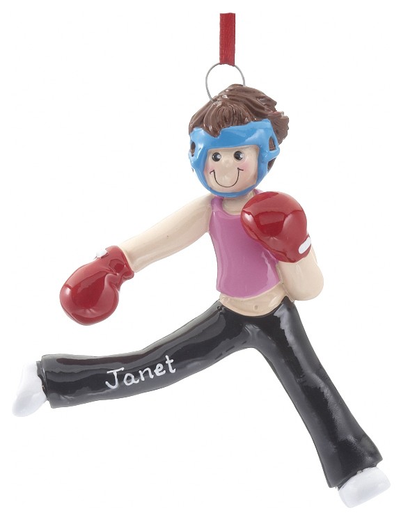 Kick Boxer Personalized Christmas Tree Ornament