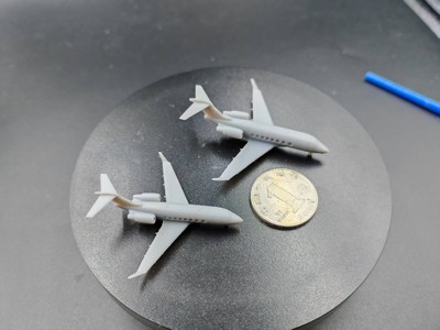 3D Printed 1/350/400/500 Bombardier Challenger 605 Business Jet Model Uncoated