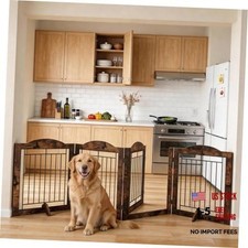Vantas 96 x 30 inches Foldable  4-Panel with Door  96"W x 30"H Rustic Brown-1