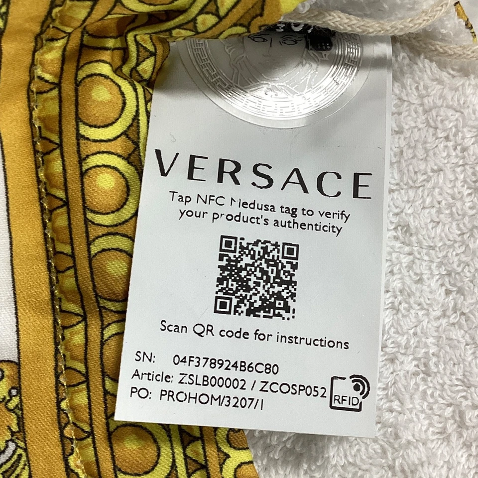 Chinelos Versace Barroco Feminino de Algodão Branco Tamanho Ecru 38.5 - Imagem 4 de 4