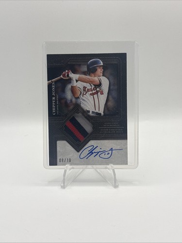 2025 Topps Flagship Auto Patch Chipper Jones Braves #TFAP-CJ #/10 Braves