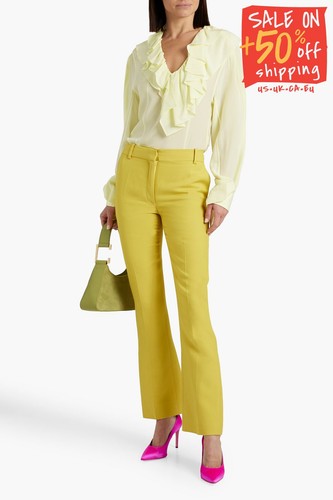 RRP€572 VICTORIA BECKHAM Silk Top Blouse UK8 US4 IT40 S Ruffle Made in Portugal