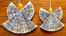2 STÜCK FEENSTAUB ENGEL NEU HANDMADE DEKO ENGEL GOLD GLITZER ZEITLOS EDEL TOPP