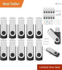 10 Pack 4GB USB 2.0 Flash Drives Black File Backup Transfer Cost Effective