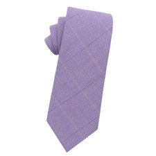 Neck Ties for Men, 2.95" Mens Tie Plaid Striped Men's Neckties for Purple