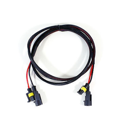 2 x 100cm Xenon HID Light Ballast High Voltage Extension Wire Harness Cable Cord