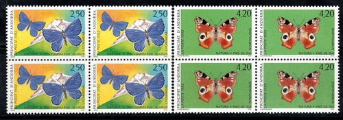 Andorra Französisch 1993 Yv. 432-433 Neu ** 100% Quartina Schmetterlinge, Fauna