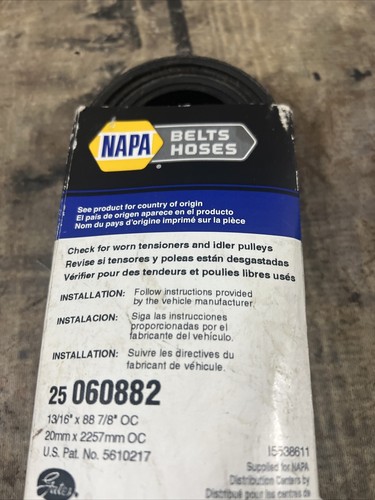 Napa Belts Hoses Power Series Micro-V 25-060882 Serpentine Belt - Picture 8 of 9