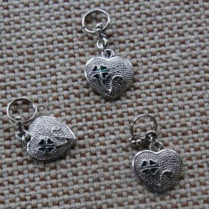 Red Heart Gem Metallic with Crystal Dog Collar Charm Bark Avenue Designs