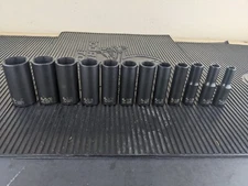 #ar420 NEW Grey Pneumatic 3/8" Drive SAE Deep Impact Socket Set