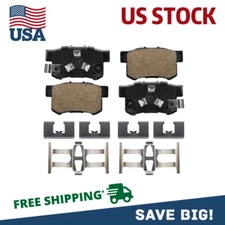 Fits Honda CR-V Crosstour Acura RDX Rear Ceramic Brake Pads w /Hardware Kit US