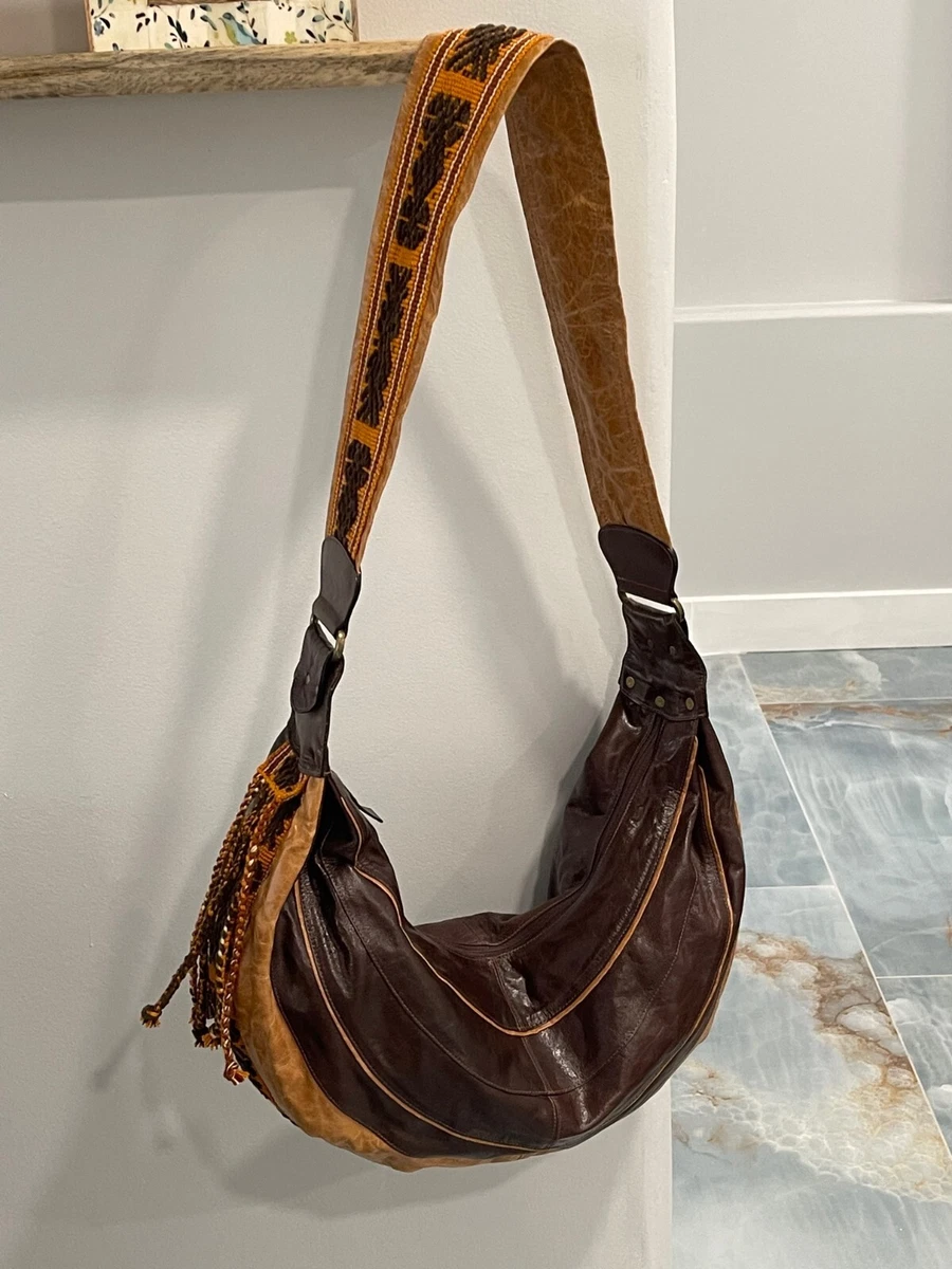 Tan leather boho bag outlet