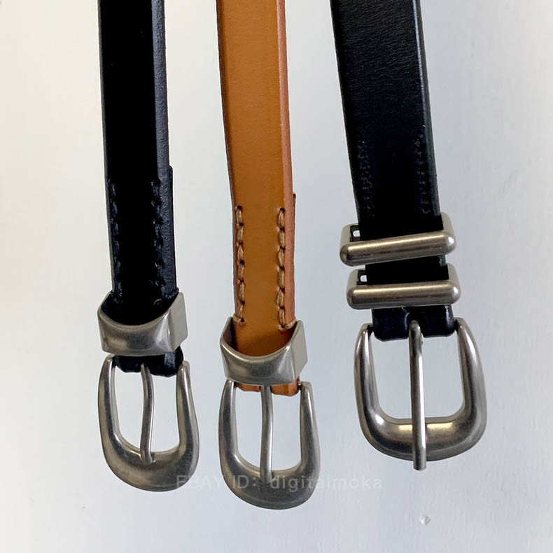 NEW BELT OUR LEGACY in BLACK Grained Leather Double Metal NEW BELT OUR LEGACY in BLACK Grained Leather Double Metal