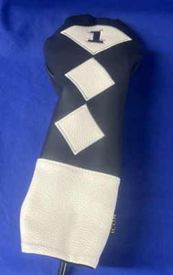 HOCHWERTIGE GOLF DRIVER COVER SCHWARZ/WEISS ARGYLE HERGESTELLT VON ICON UK VERKÄUFER